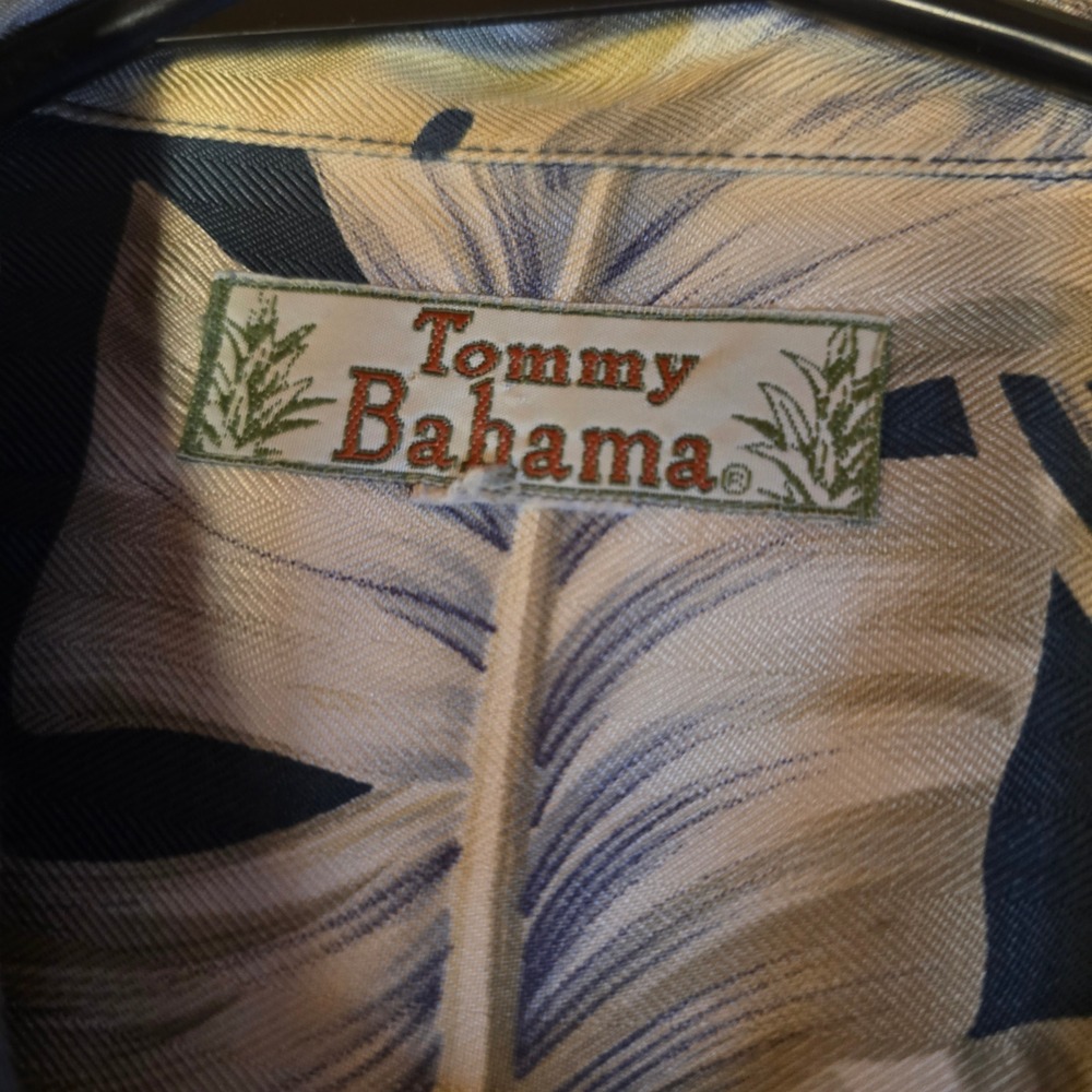 Tommy Bahama Mens Short Sleeve Silk Tropical Leaf Floral Camp Shirt Navy Blue XL - Picture 5 of 16